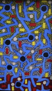 "Festival" acrylic on masonite in black shadowbox 26.5" x 14", $700 (7542)