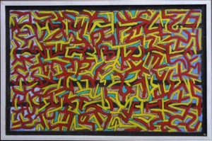 "Autumn Incantation" by Pak Nichols, acrylic and tempera on framed chalkboard 23.75" x 35.75", $650 #7651