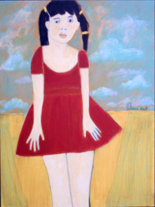 Anne Buffum painting of girl in dress