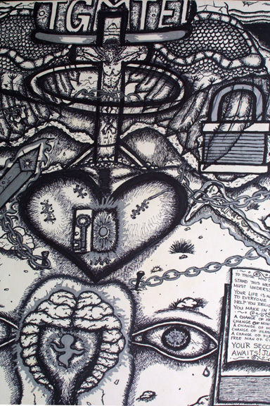 detail  "Forgiveness" by William Sezah  permanent ink on  heavy paper  36" x 23.5"  $375 unframed  #11172