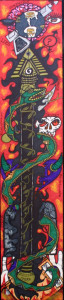 "Lucifer's Spear" by William Sezah permanent ink on matboard 43" x 9" unframed $1000 #11176