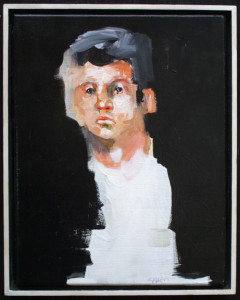 "Park Portrait II" acrylic on canvas 11" x 14" 	in floater frame, natural wood side 15" x 12" x 1.5" 	$600   #11346 	 	