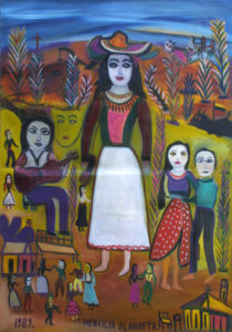 "La Gitana" dated 1989 by Hercillia Ilarreta acrylic on unstretched canvas 29" x 40.5" $5000 #11328