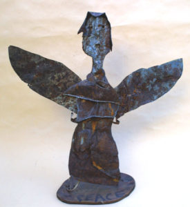 An angel metal sculpture
