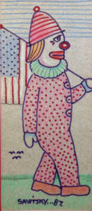 Clown with Flag by Jack Savitsky