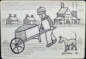Man and Wheelbarrow by Jack Savitsky