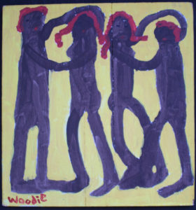 Painting of two couples dancing (by Woodie Long)