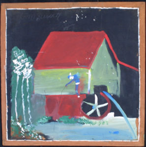 “Mill House” c. 1996 by Jimmie Lee Sudduth mud, paint on wood - 12489