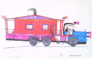 Painting of a mobile circus