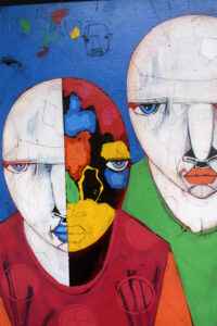 "Gathering" by Michael Banks acrylic, mixed media on wood 32.25" x 48" $2200 #13021
