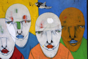 "Culture" by Michael Banks acrylic, mixed media on wood unframed 32.25" x 48" $2200