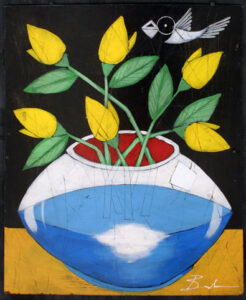 "Rapture" by Michael Banks acrylic, mixed media on wood black shadowbox 24" x 19.75" $600 #13038