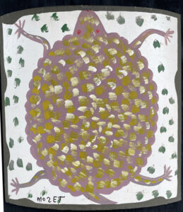 "Soft Shell Turtle" by Mose Tolliver house paint on wood unframed 23 x 23 $900 #11769