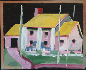 "Big House With Gold Roof" 1995 by Jimmie Lee Sudduth mud, paint on wood unframed 24 x 30 $1200 #13073