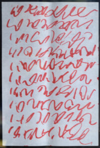 "Spirit Writing" by J.B. Murray marker on paper 9" x 6" unframed $600 #13098