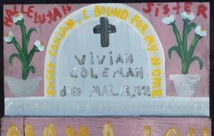 "Mama Lou Coleman" c. 1990 by A.J. Boudreaux Provenance: Knoke Galleries acrylic on wood 48" x 16" x 1.5" unframed $700 #13100