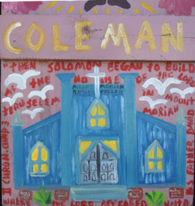 "Mama Lou Coleman" c. 1990 by A.J. Boudreaux Provenance: Knoke Galleries acrylic on wood 48" x 16" x 1.5" unframed $700 #13100