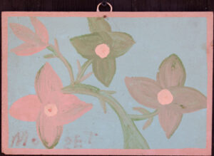 "Star Flowers" c. 1982 by Mose Tolliver paint on wood panel 8.25" x 12" $1850 #13181