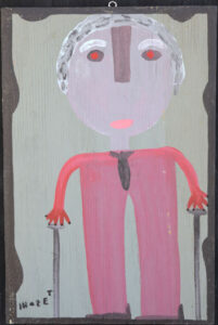 "Self Portrait" c. 1995 by Mose Tolliver house paint on wood 24" x 16" $2500 #13183