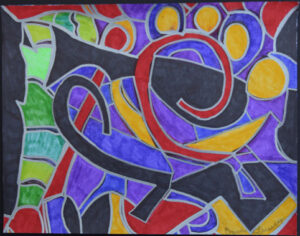 "A Shield - There Are Many of These Protecting Us" by Brenda Davis permanent marker on paper 11" x 14" unframed $350 #13156