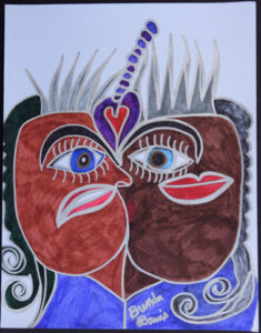 "King and Queen I" by Brenda Davis permanent marker on paper 11" x 14" unframed $350 #13161