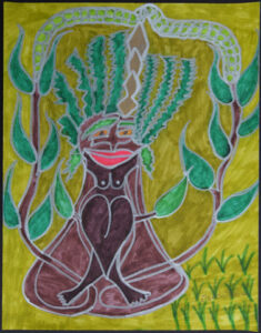 "The Power Of A Woman" (Male Trees Crave Us Women) by Brenda Davis permanent marker on paper 11" x 14" white 8 ply mat in black frame $425 #13171