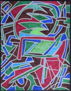 "A Shield of Defense" (So No One Can Get In) by Brenda Davis permanent marker on paper 11" x 14" unframed $350 #13173