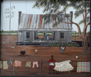 "Wash Day" by Jean Lake oil on masonite 12.25" x 14.25" in handmade frame $2800 #13188