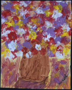 "Vase of Flowers" by Woodie Long acrylic on paper 13.25" x 10.5" unframed $450 #12279