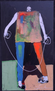 "Jumper" by Michael Banks acrylic on wood panel 23.75" x 14" $275 #13118