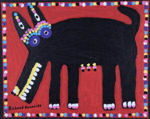 "Black Dog" c. 2015 by Richard Burnside acrylic on canvas 15.75" x 20" unframed $400 #13228