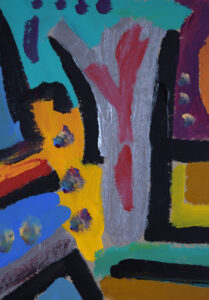"Jazz Painting" #3 by Pak Nichols acrylic on mat board 32" x 40" unframed $950 #5808