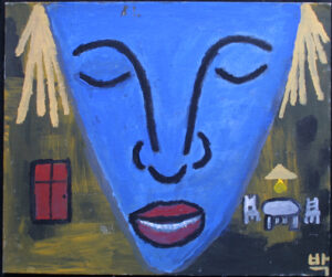 "Annie Alone in Her Room" dated 8 2 2001 by Pak Nichols acrylic on canvas board 20" x 24" unframed $320 #11656
