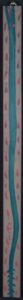 Aqua Snake attributed to Mose Tolliver house paint on wood 2.75" x 37.5" $200 #12412