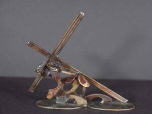 "Jesus" by Ray Bellew welded found metals 8" x 9" x 3.5" $300 #12759