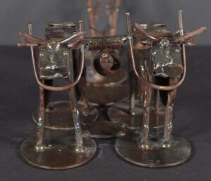 "Man Plowing with Ox Yoke" by Ray Bellew welded found metal 9" x 23" x 7" $700 #12761