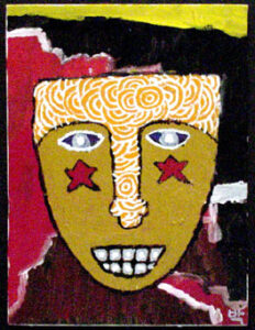 "Mask" by Pak Nichols acrylic on cardboard 12.5" x 9.5" unframed $80 #5740