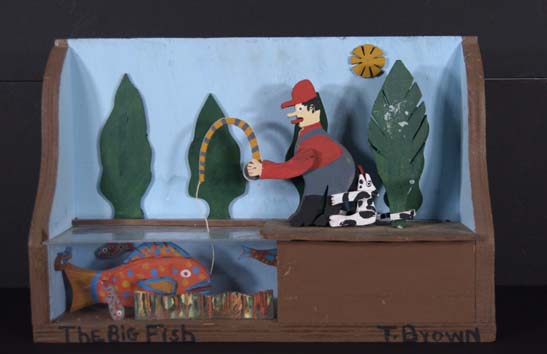 "The Big Fish" by Tubby Brown acrylic on wooden shapes 13.5" x 19.25" x 5.5" $700 #13419 Provenance: Marshall Hahn