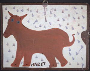 "Sway Back Horse" c. 1983 house paint on plywood 14" x 18.5" $1300 #13454