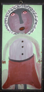"Lady" c. 1983 by The Tolliver Family house paint of masonite 27.5" x 13.5" $900 #13455