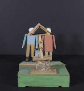 Jack and Jill" c. 1995 unsigned carved painted wood 9" x 15.75" x 7.5" $575 #13458 Provenance: Myron Shure