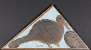 "Pear Duck" c. 1982 by Mose Tolliver house paint on wood 15.25" x 31.25" $2600 #13478