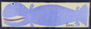 "Purple Fish" dated 2000 by Annie tolliver paint on wood 7.25" x 24" $350 #13480