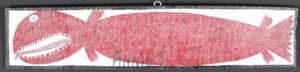 "Red Snap Fish" dated 2000 by Annie Tolliver paint on wood 5.5" x 24.25" $500 #13482
