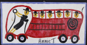"Montgomery Fire Truck" (Published in Japanese Magazine) by Annie Tolliver paint on wood 12" x 24" $1000 #13484