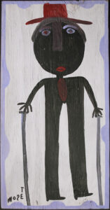 "Self Portrait with Red Hat" c. 1994 by Mose Tolliver house paint on wood 27" x 14" $2700 #13486