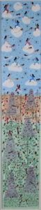 "The Land of the Holy Angels - The Art of the Last Days to Cover the Earth" #14.000.195 dated April 3, 1990 by Howard Finster paint and marker on wood 26.5" x 36" in ornate gold leaf frame $4600 #13496