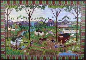 "Blackberry Farms" by Dorthey Gorham acrylic on canvas and wood 39.5" x 28" artist's hand painted frame $6000 #13510