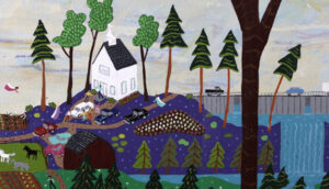 detail "Blackberry Farms" by Dorethey Gorham acrylic on canvas and wood 39.5" x 28" artist's hand painted frame $6000 #13510