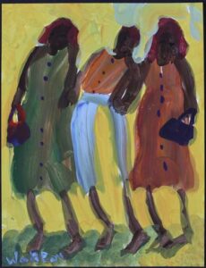 "Friends" dated 2004 by Woodie Long acrylic on paper 11" x 8.5" unframed $250 #13537